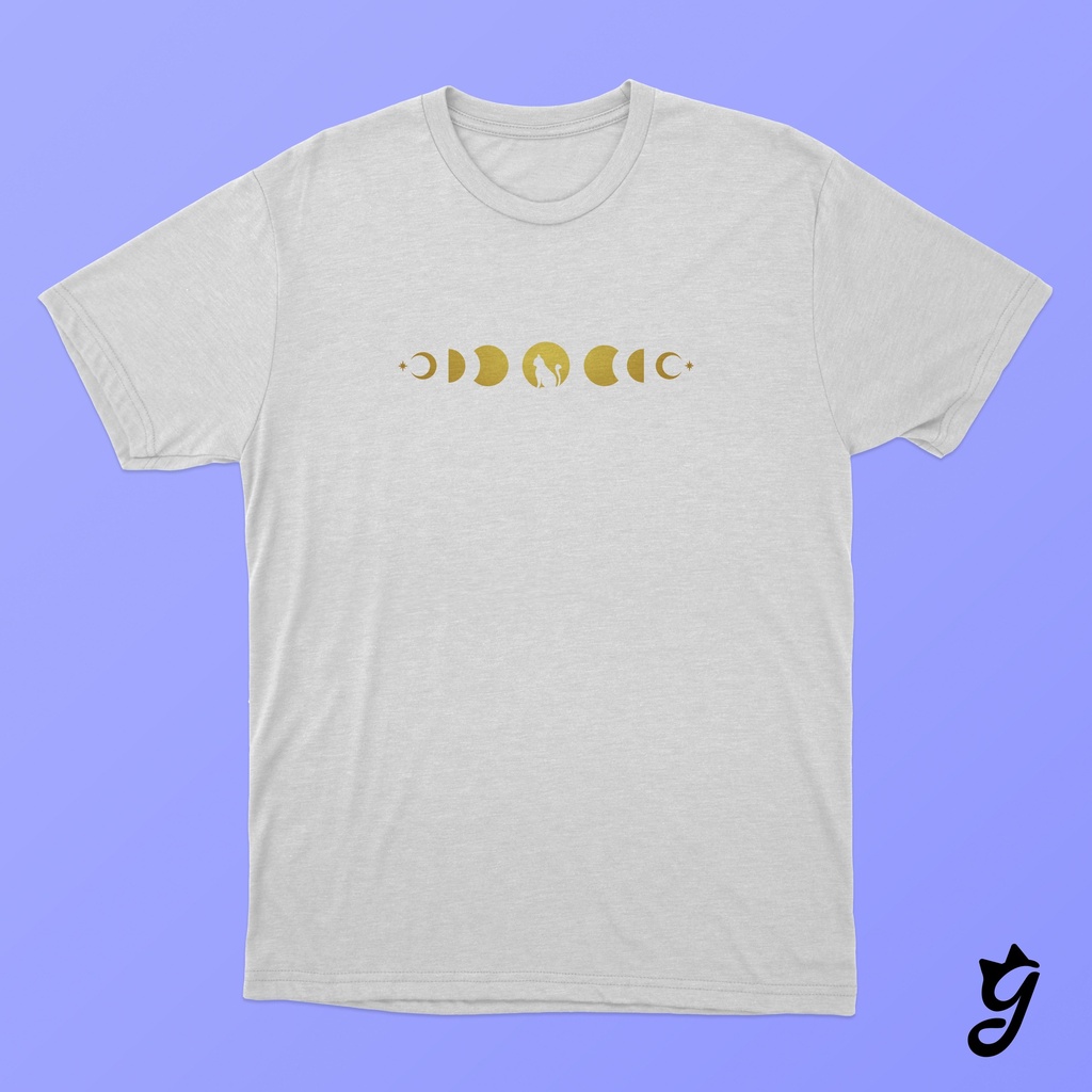 Camiseta Fases Lunares Con Gatito