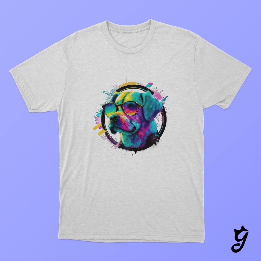 Camiseta Perro Neón