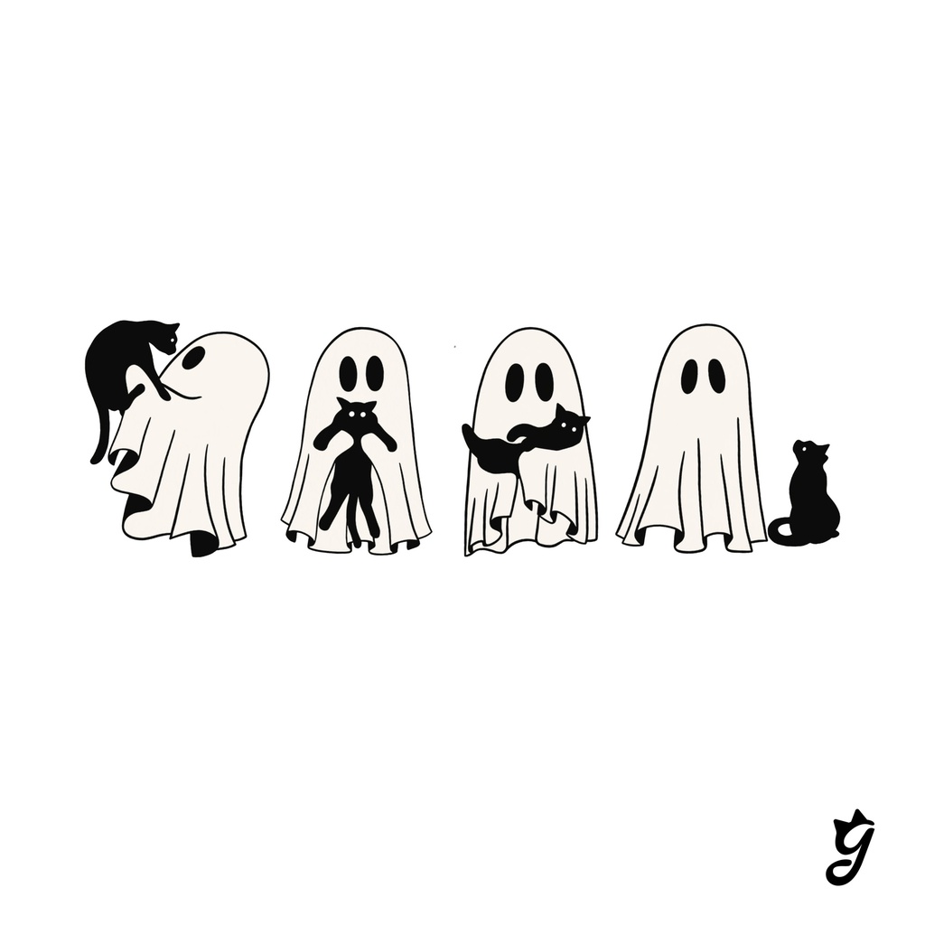 Camiseta Fantasmas con Gatos