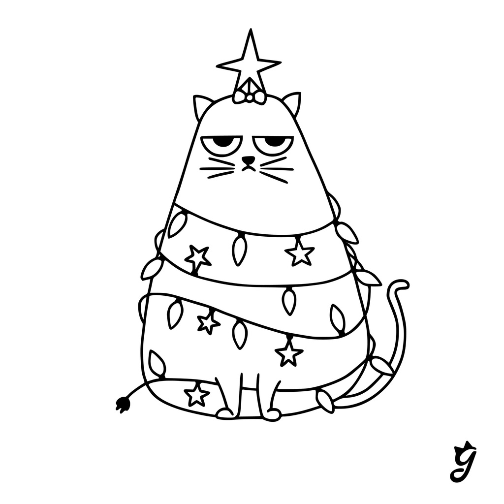 Camiseta Gato Grumpy navideño