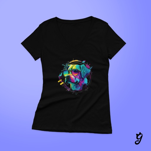 Camiseta Perro Neón