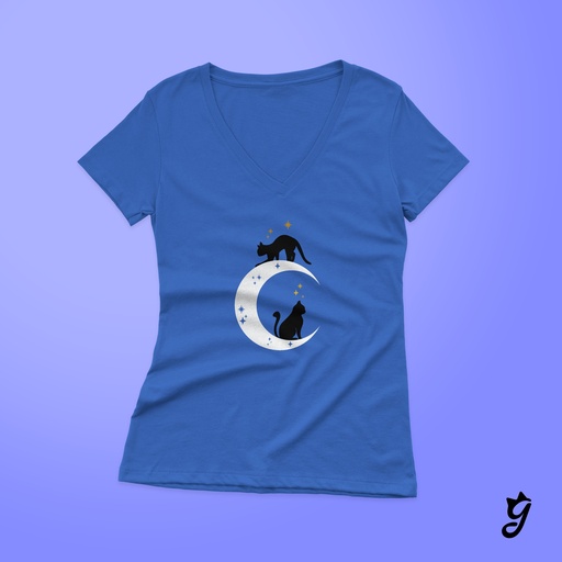 Camiseta Luna Con Gatos