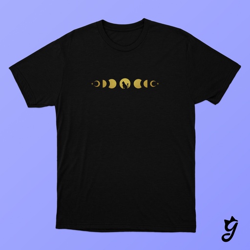 Camiseta Fases Lunares Con Gatito