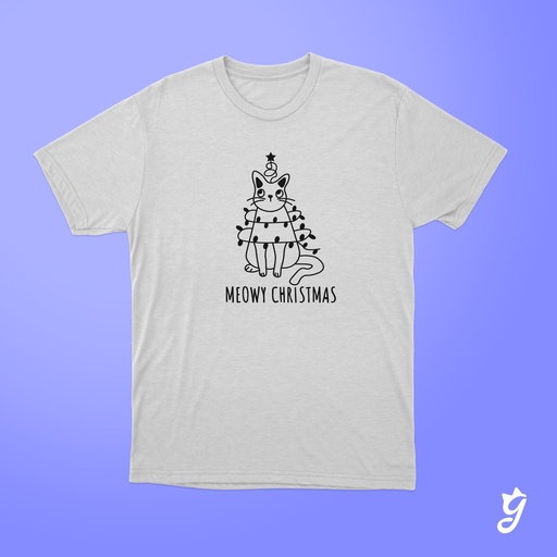 Camiseta Gato con Luces navideñas