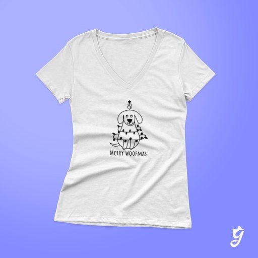Camiseta Perro con Luces navideñas